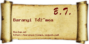 Baranyi Tímea névjegykártya